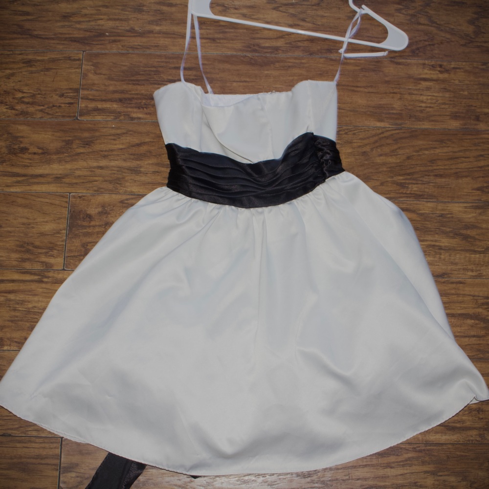 steppin out white strapless short dress